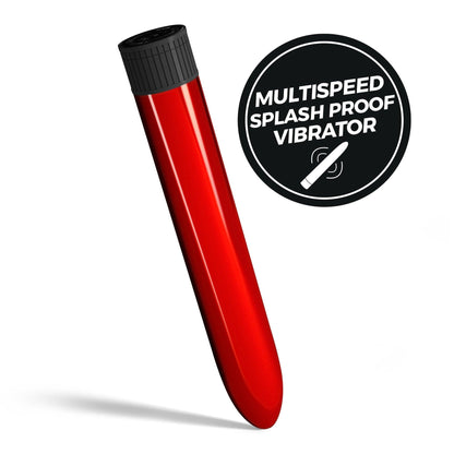 Vibrator Clasic, Vibratii Puternice si Design Elegant, Crushious Classic Vibe, Rosu Metalic - Amoroso