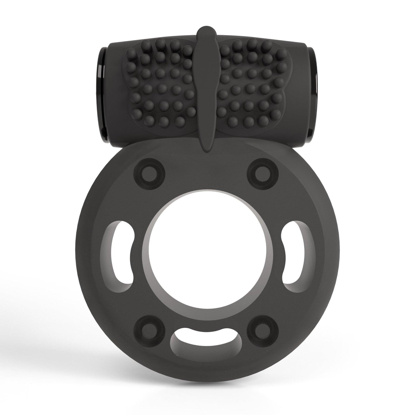 Inel Vibrant Booster Cockring, pentru Potenta si Stimulare Intensa, Crushious, Negru - Amoroso