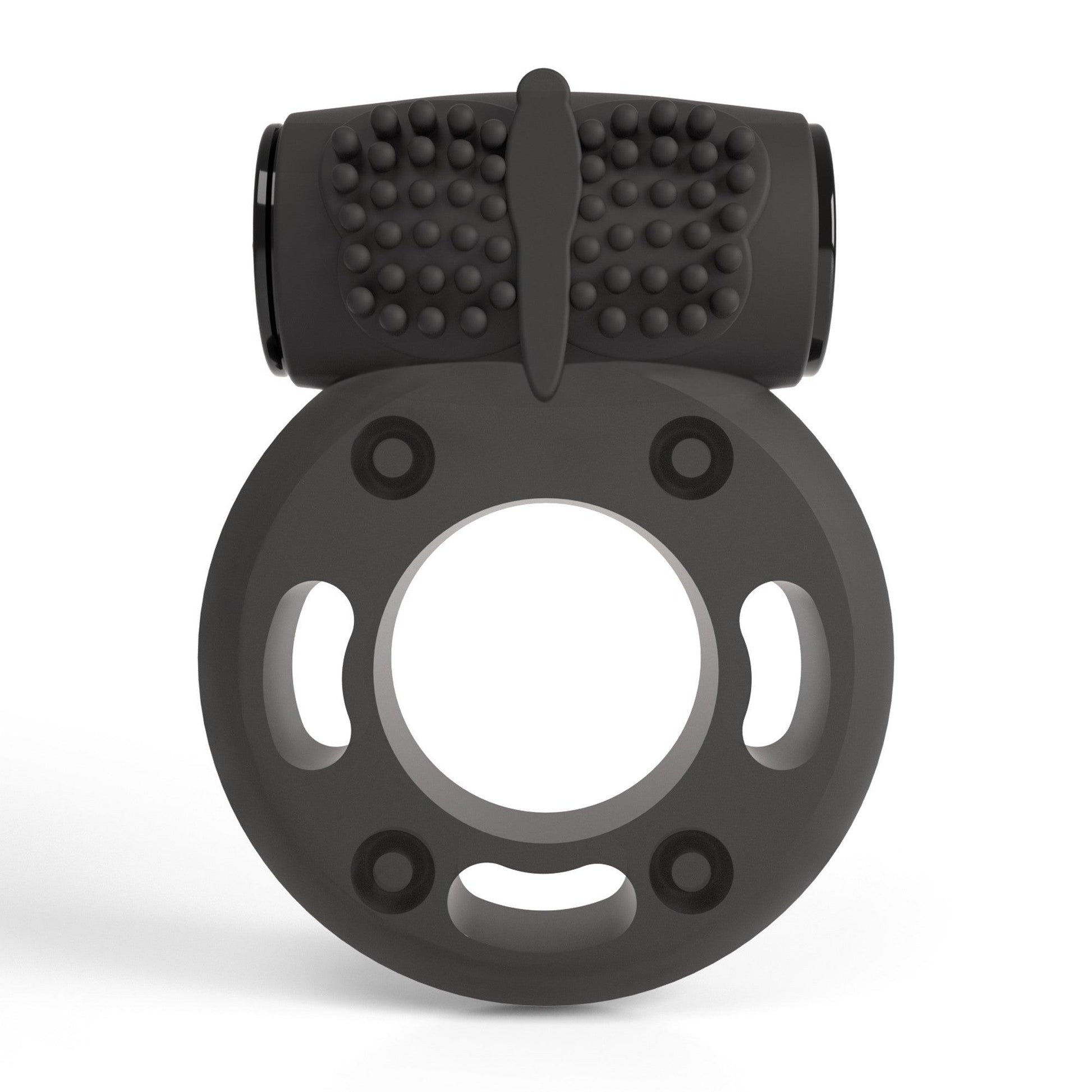 Inel Vibrant Booster Cockring, pentru Potenta si Stimulare Intensa, Crushious, Negru - Amoroso