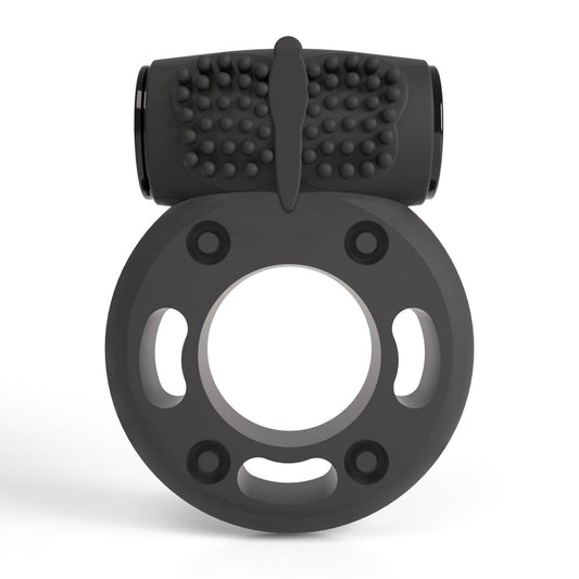 Inel Vibrant Booster Cockring, pentru Potenta si Stimulare Intensa, Crushious, Negru - Amoroso