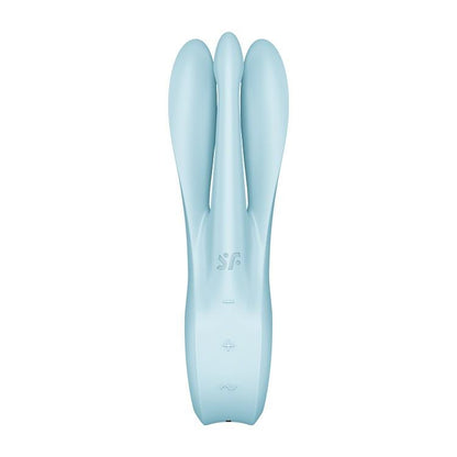 Vibrator Inovator cu Tripla Stimulatie, 10 Moduri de Vibratie, Satisfyer Threesome 1, Albastru - Amoroso