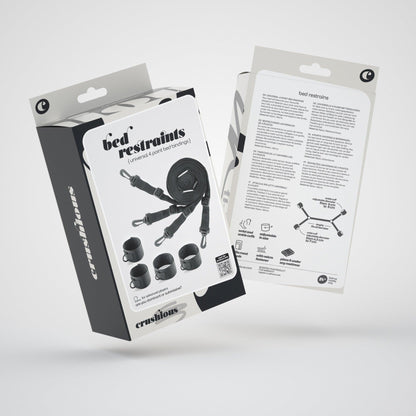 Set Universal de Legaturi pentru Pat, Accesoriu Ideal pentru Jocuri BDSM si Momente Intime, Crushious, Negru - Amoroso