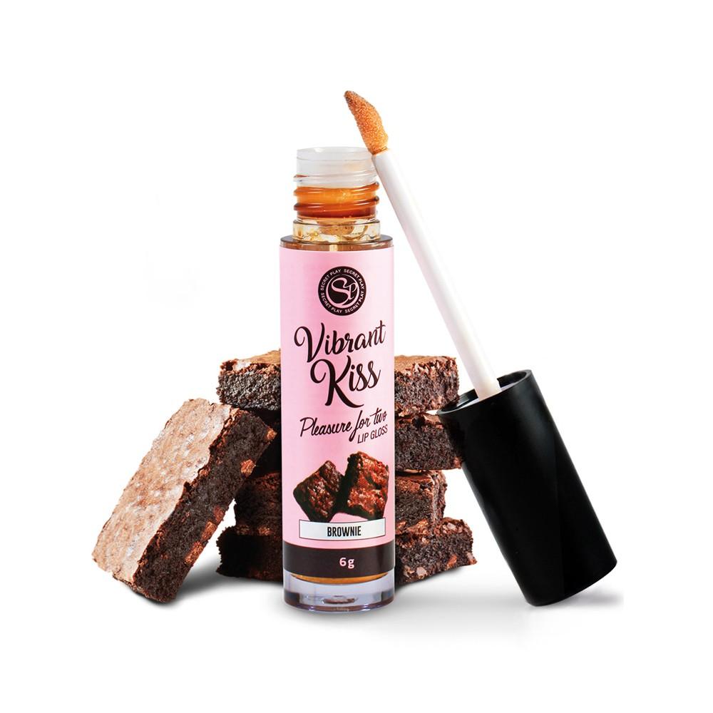 Luciu de Buze Afrodisiac, Aroma Delicioasa si Efect Hidratant, Vibrant Kiss Brownie, Secret Play, 6gr - Amoroso