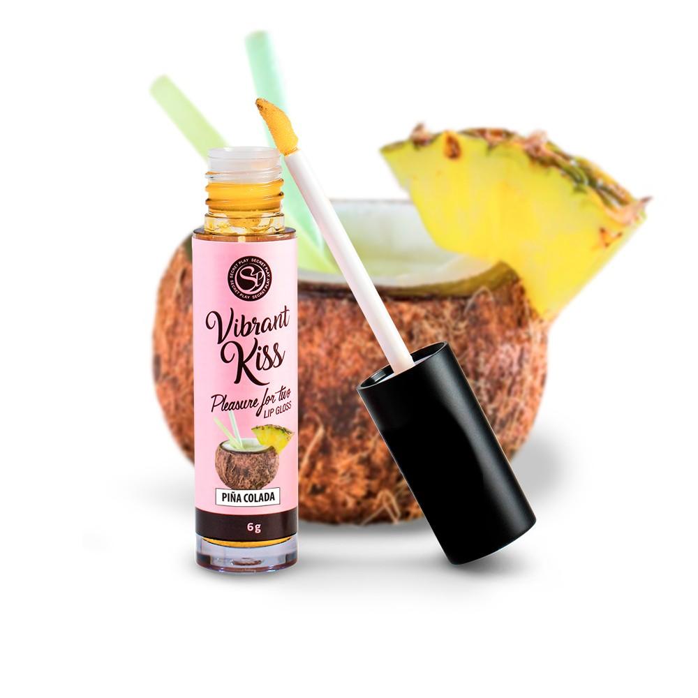Luciu de buze Piña Colada, Buze Catifelate cu Aroma Exotica, Vibrant Kiss, 6 ml - Amoroso