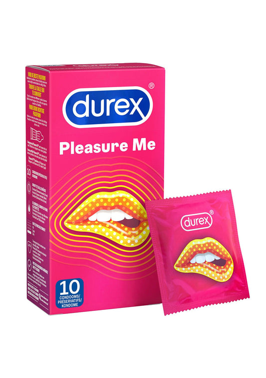Prezervative Durex Pleasure Me, cu Nervuri si Perle pentru o Placere Intensificata, 10 Bucati - Amoroso