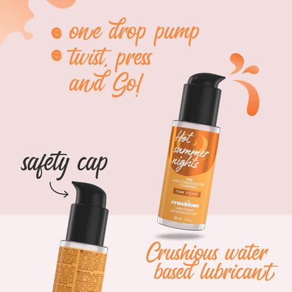 Lubrifiant Pe Baza de Apa, Efect de Incalzire, Compatibil cu Prezervative si Jucarii, Crushious Hot Summer Nights, 50 ml - Amoroso