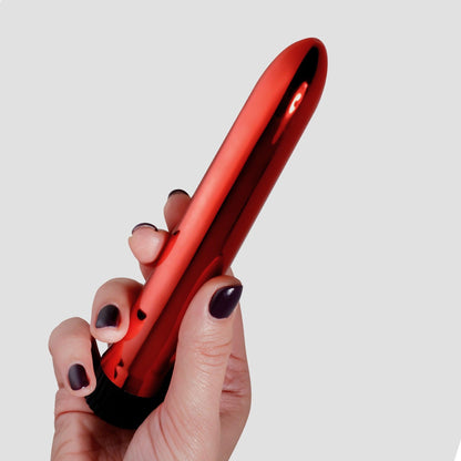 Vibrator Clasic, Vibratii Puternice si Design Elegant, Crushious Classic Vibe, Rosu Metalic - Amoroso