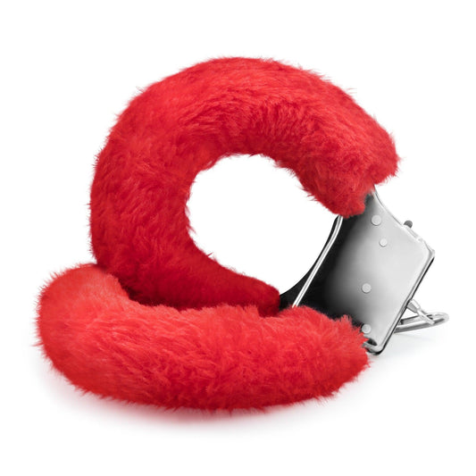 Catuse Pufoase Love Cuffs, Eleganta si Aventura in Jocurile Intime, Crushious, Rosu - Amoroso