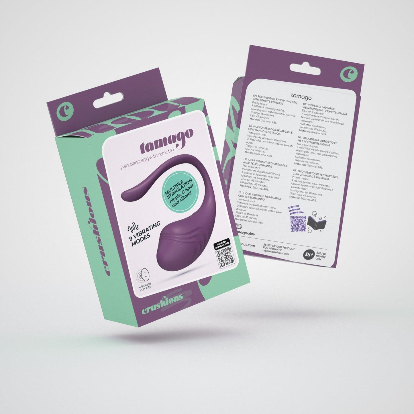 Ou Vibrator cu Telecomanda, Experienta Intensa si Design Ergonomic, Crushious Tamago, Mov - Amoroso