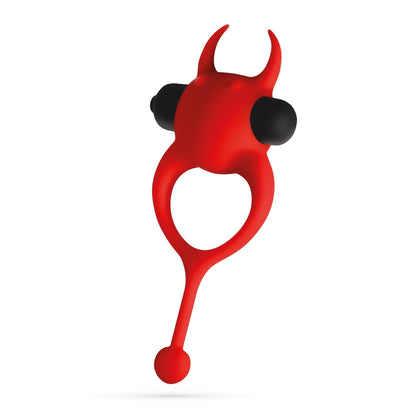 Inel Vibrator pentru Cupluri, 10 Moduri de Vibratii, Crushious Daemon, Rosu/ Negru - Amoroso