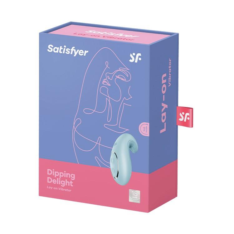 Stimulator Ergonomic cu 15 Moduri de Vibratie, Placere Personalizata, Satisfyer Dipping Delight, Albastru - Amoroso