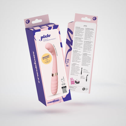 Vibrator Dual-End Flexibil, Stimulare G-Spot si Clitoridiana, Crushious Pixie, Roz/ Auriu - Amoroso