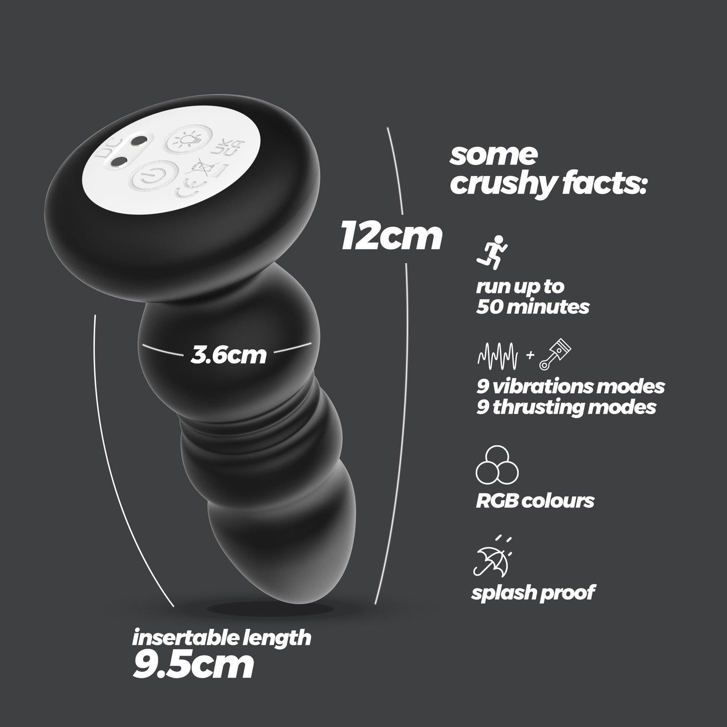Plug Anal cu LED RGB, cu Telecomanda, Experiente Unice, Crushious Australis, Multicolor - Amoroso