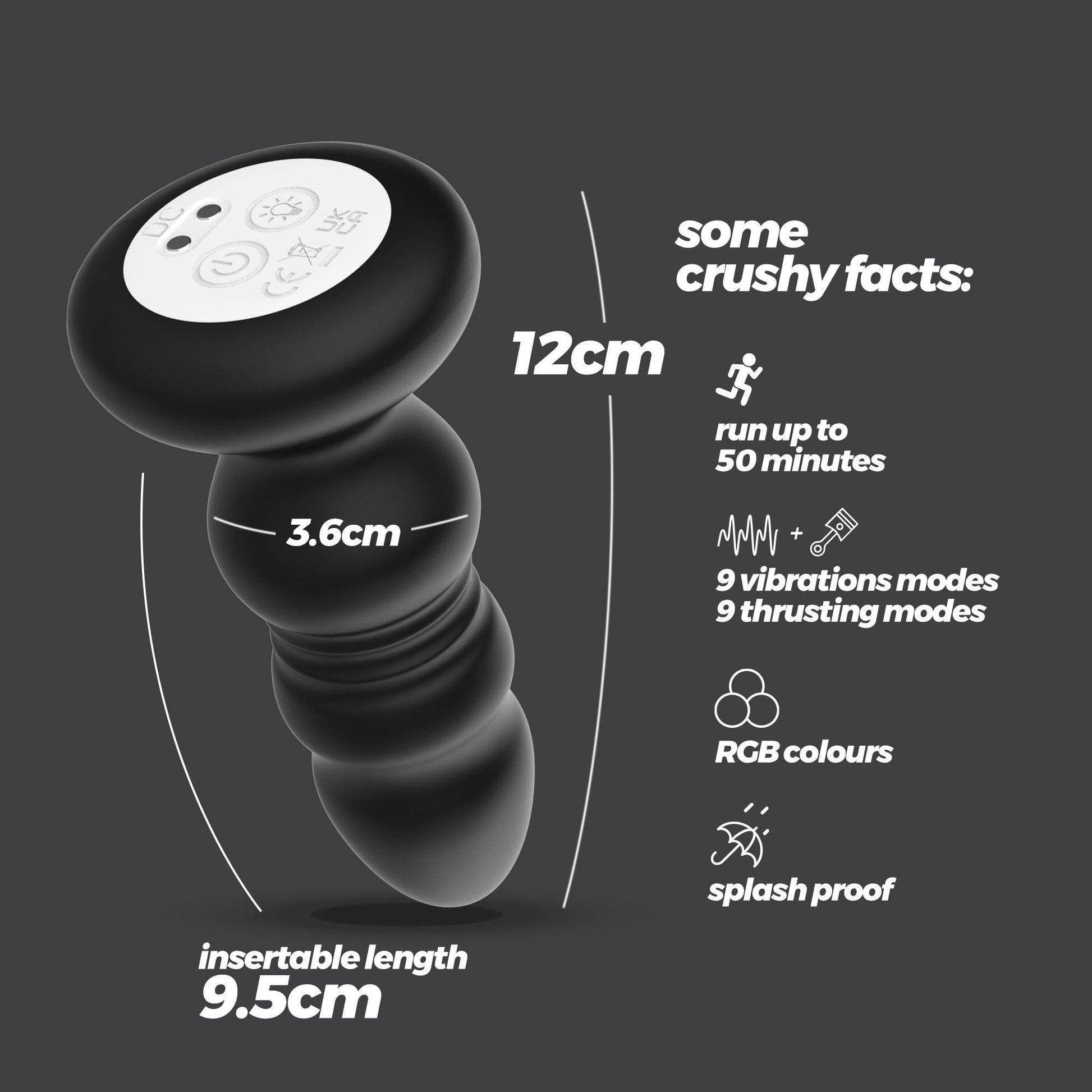 Plug Anal cu LED RGB, cu Telecomanda, Experiente Unice, Crushious Australis, Multicolor - Amoroso