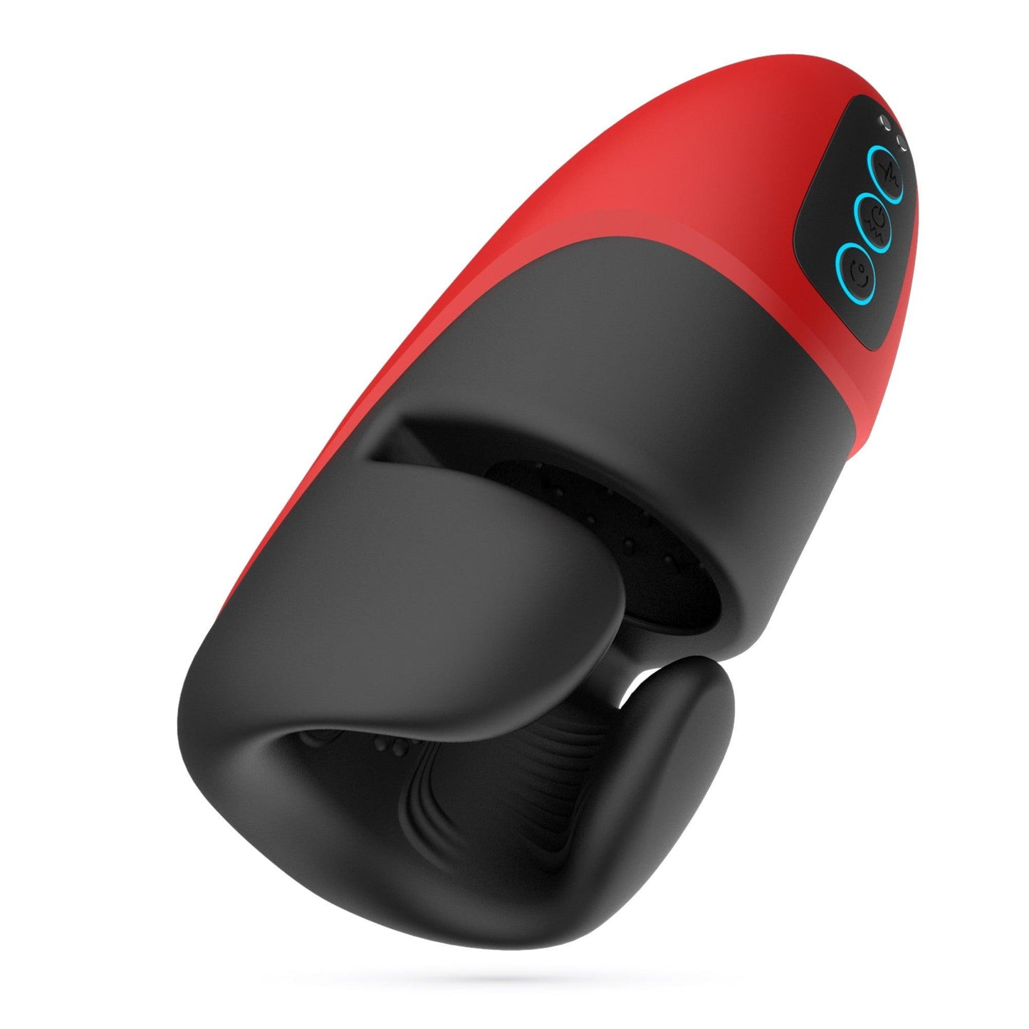 Masturbator Reincarcabil cu Presiune si Vibratii, 10 Moduri de Stimulare Intensa, Crushious Pancho, Negru/ Rosu - Amoroso