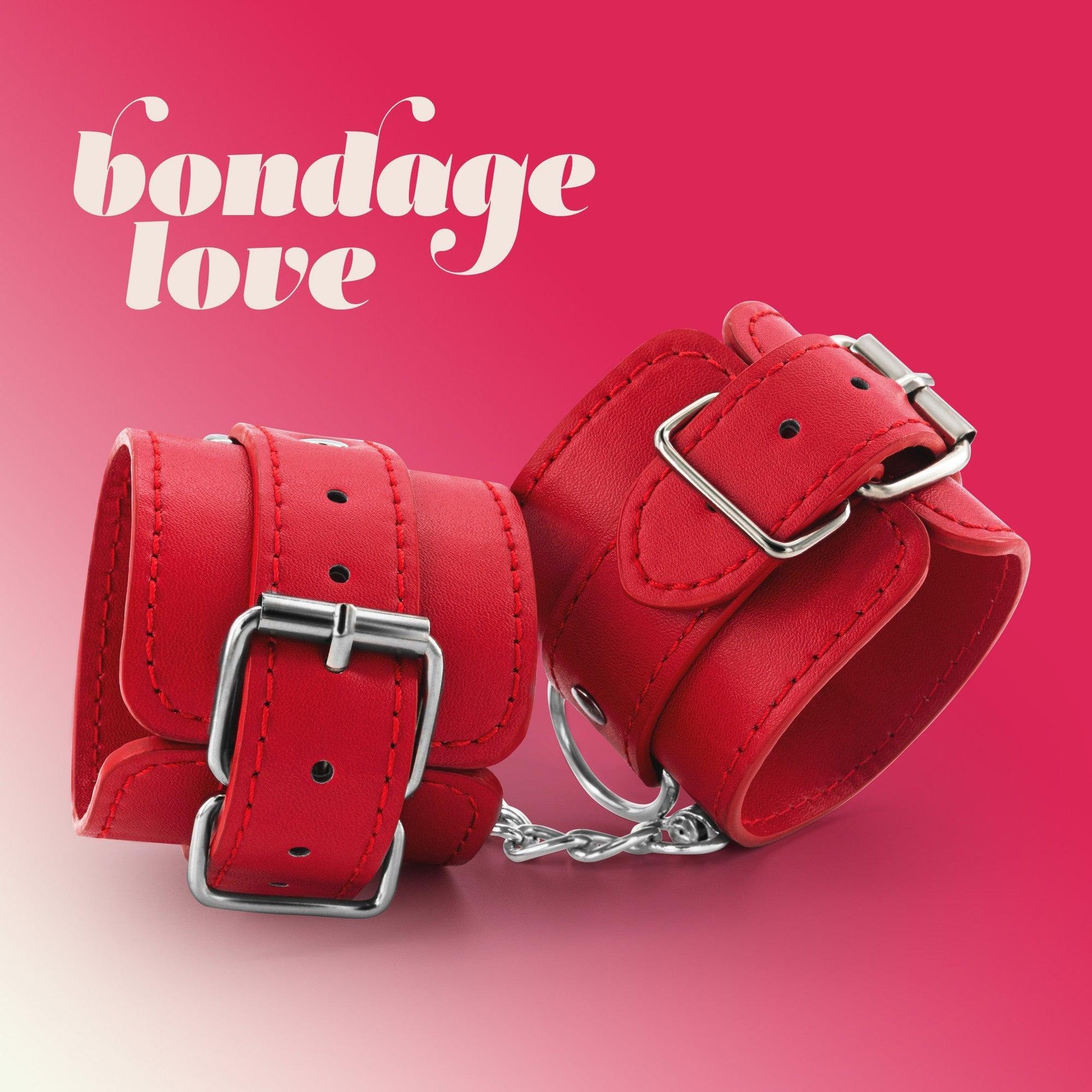 Catuse BDSM din Piele Ecologica "Bondage Love", Eleganta si Control in Momentele Intime, Crushious, Rosu - Amoroso
