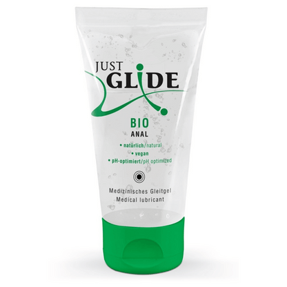 Just Glide Bio Anal Lubricant, 50 ml – Lubrifiant Natural pe Baza de Apa, Vegan si pH Optimizat