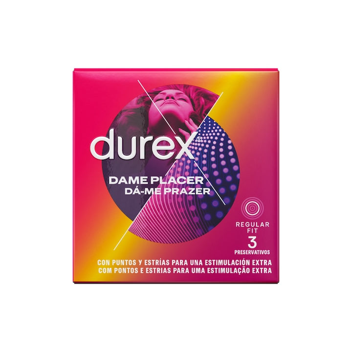 Prezervative Durex Dame Placer, cu Striatii si Puncte, 3 buc