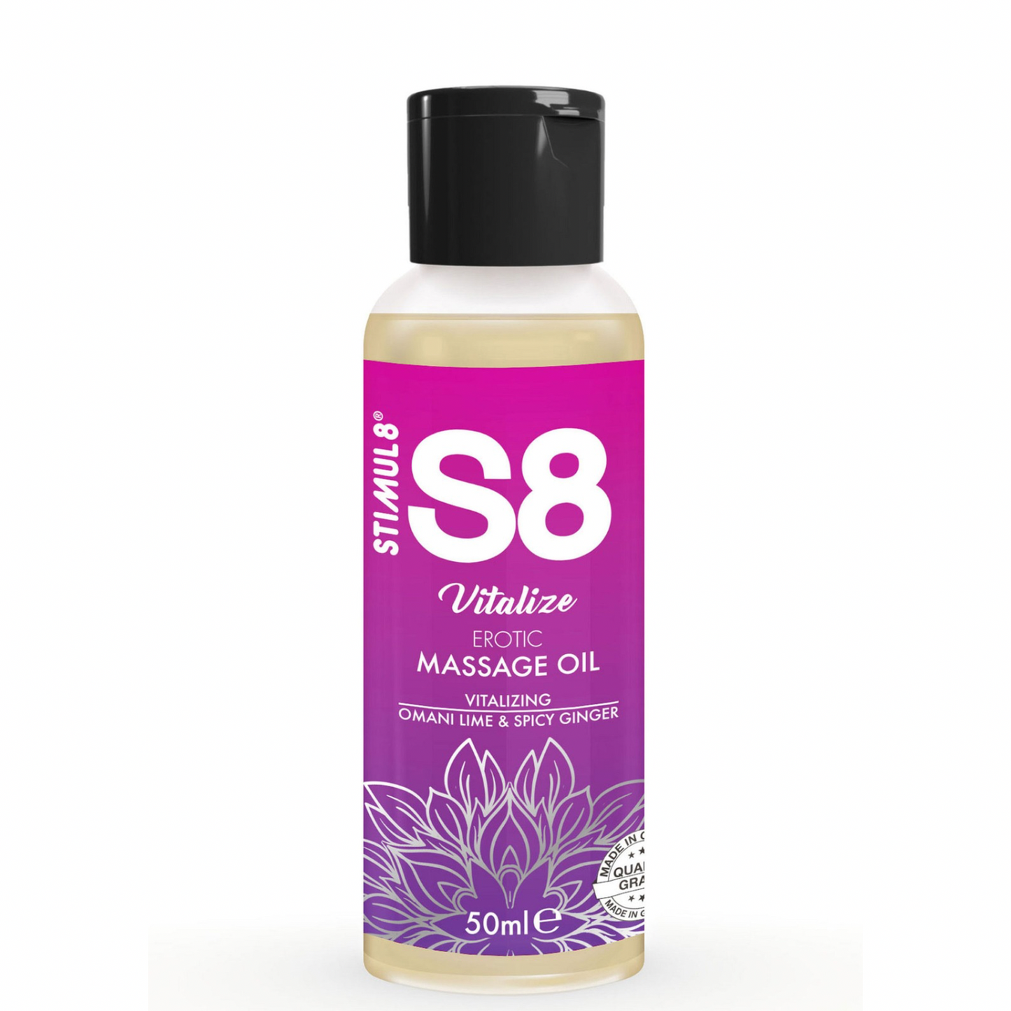 Ulei Erotic pentru Masaj, Lamaie Omana si Ghimbir Picant, S8 Vitalize, 50ml