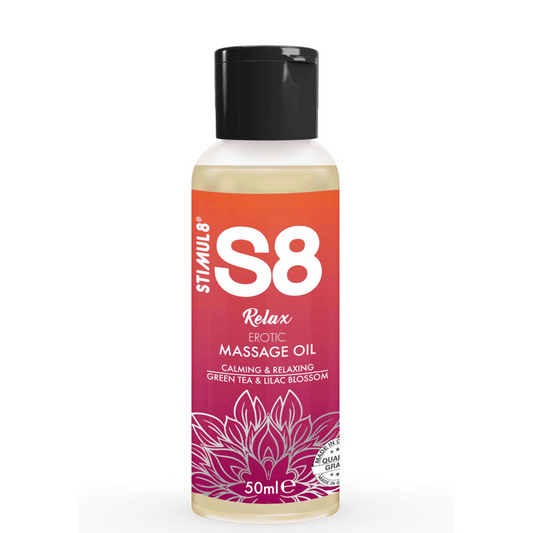 Ulei Erotic pentru Masaj, Ceai Verde si Flori de Liliac, S8 Relax, 50ml