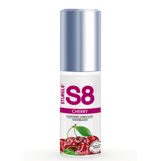 Lubrifiant Pe Baza de Apa, Gust De Cirese, Momente Intime Delicioase, S8 Cherry Lubricant, 50ml - Amoroso