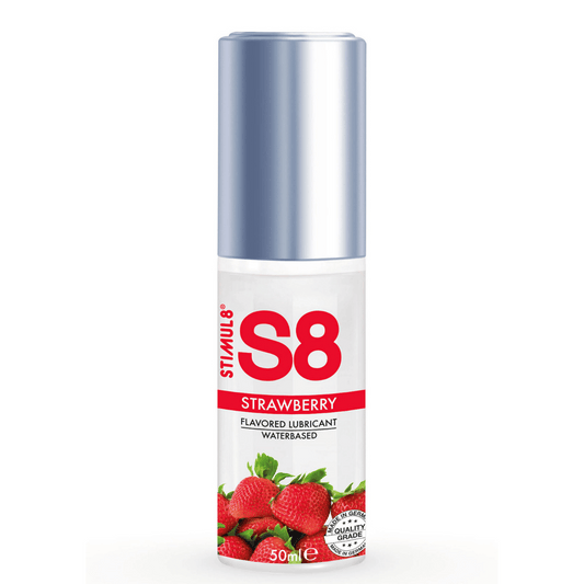 Lubrifiant Pe Baza de Apa, Gust De Capsuni, Momente Intime Delicioase, S8 Strawberry Lubricant, 50ml - Amoroso
