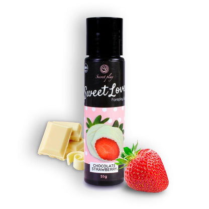 Gel pentru preludiu Sweet Love, Aroma de capsuni si ciocolata alba, Secret Play, 60ml - Amoroso