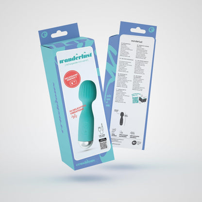 Vibrator Reincarcabil Mini Wand, 10 Moduri de Vibratie, Design Compact si Puternic, Verde menta - Amoroso
