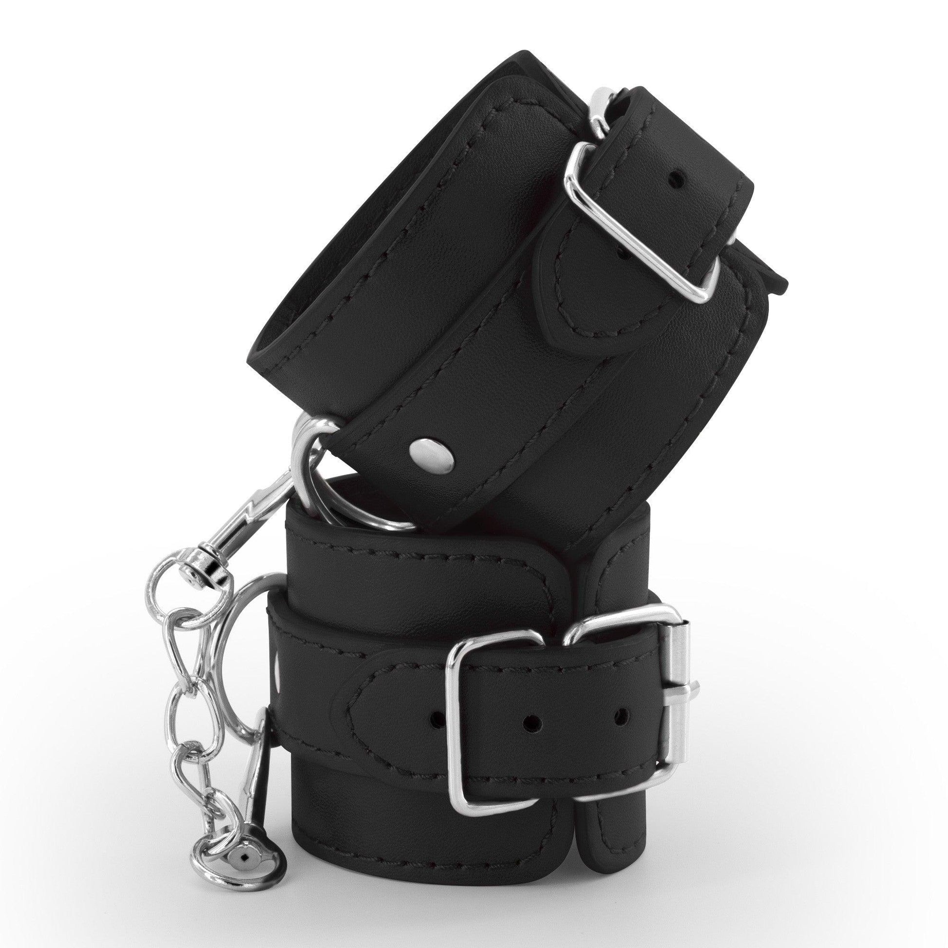Catuse BDSM din Piele Ecologica "Bondage Love", Eleganta si Control in Momentele Intime, Crushious, Negru - Amoroso