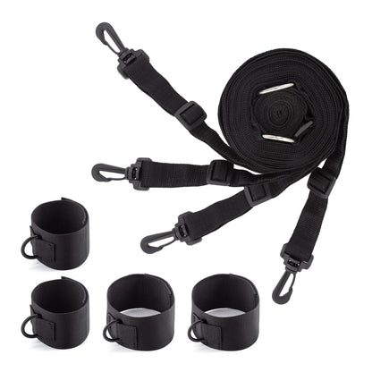 Set Universal de Legaturi pentru Pat, Accesoriu Ideal pentru Jocuri BDSM si Momente Intime, Crushious, Negru - Amoroso