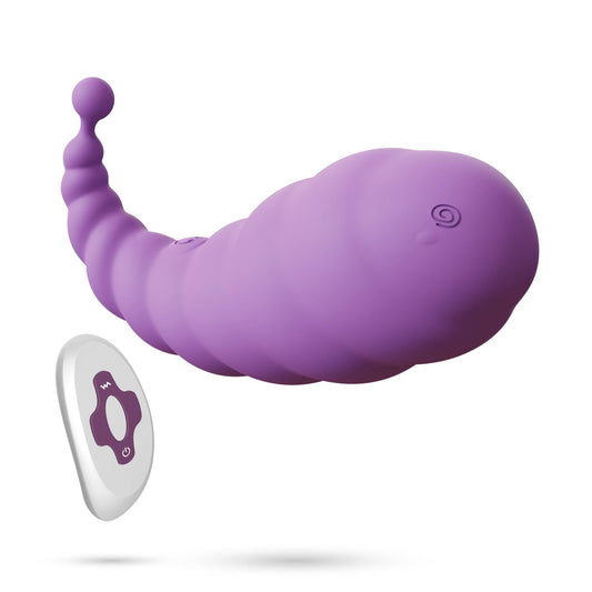 Vibrator Cocoon, Oul Vibrant Reincarcabil cu Telecomanda Wireless, 9 Moduri de Vibratie, Mov - Amoroso