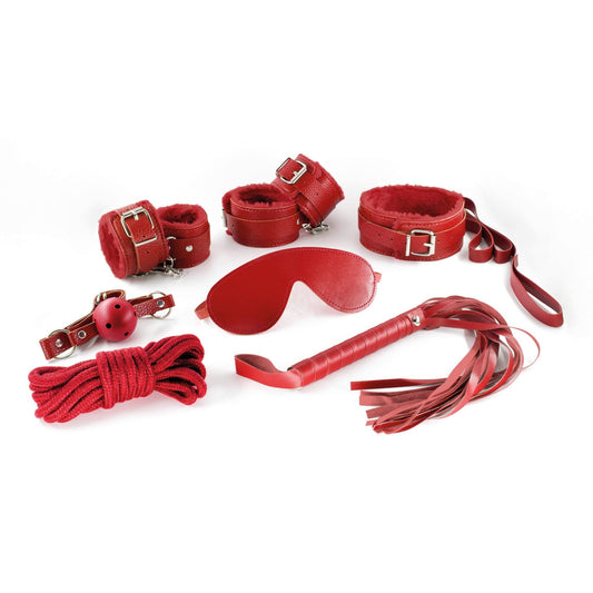 Kit Bondage 8 Piese Dungeons & Maidens, pentru Aventuri BDSM Complete, Crushious, Rosu - Amoroso