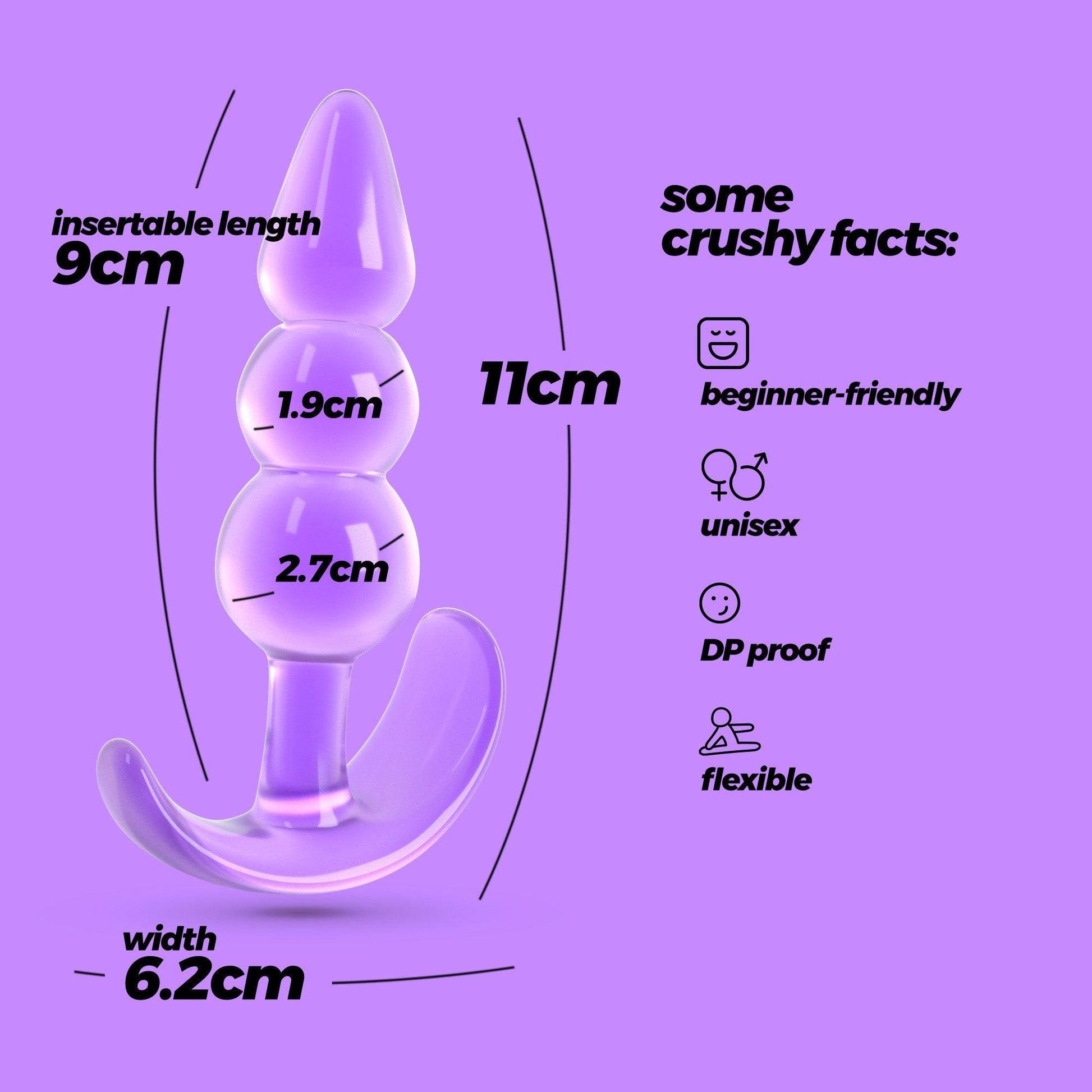 Jucarie Anala Flexibila pentru Incepatori si Avansati, Design Ergonomic & Confort Maxim, Crushious The Plunger, Mov - Amoroso