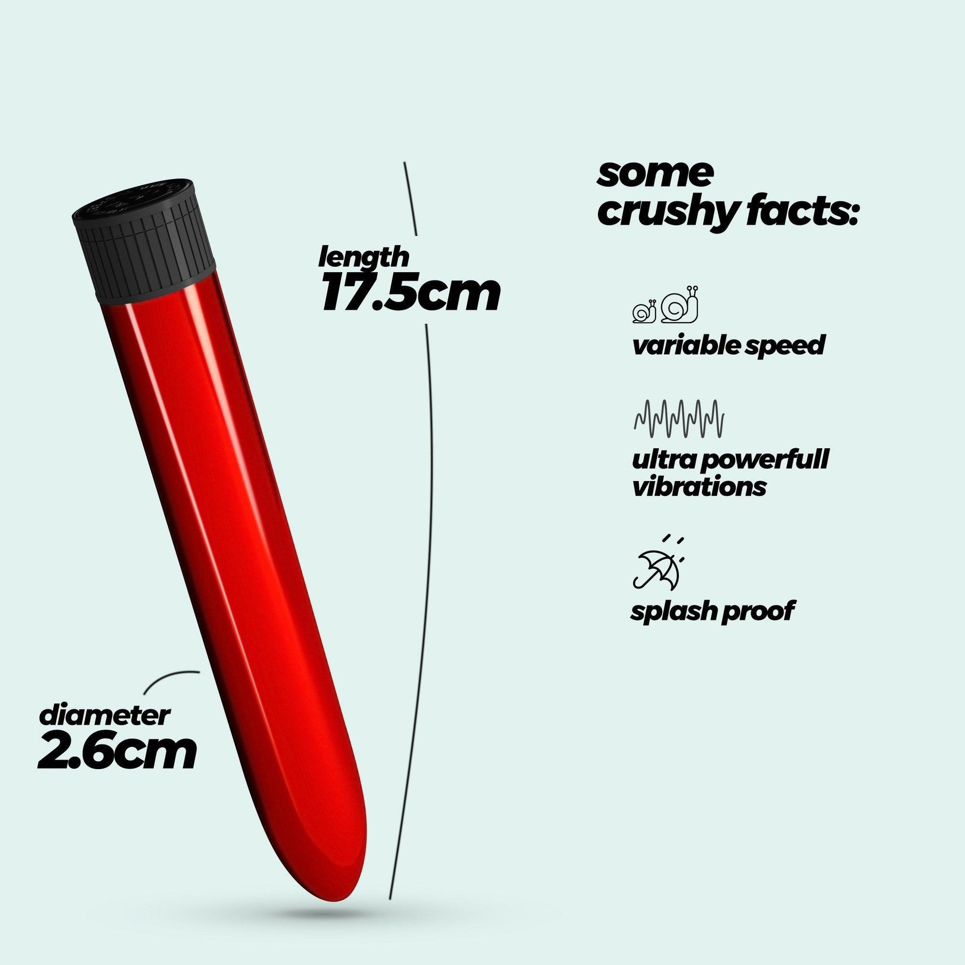 Vibrator Clasic, Vibratii Puternice si Design Elegant, Crushious Classic Vibe, Rosu Metalic - Amoroso