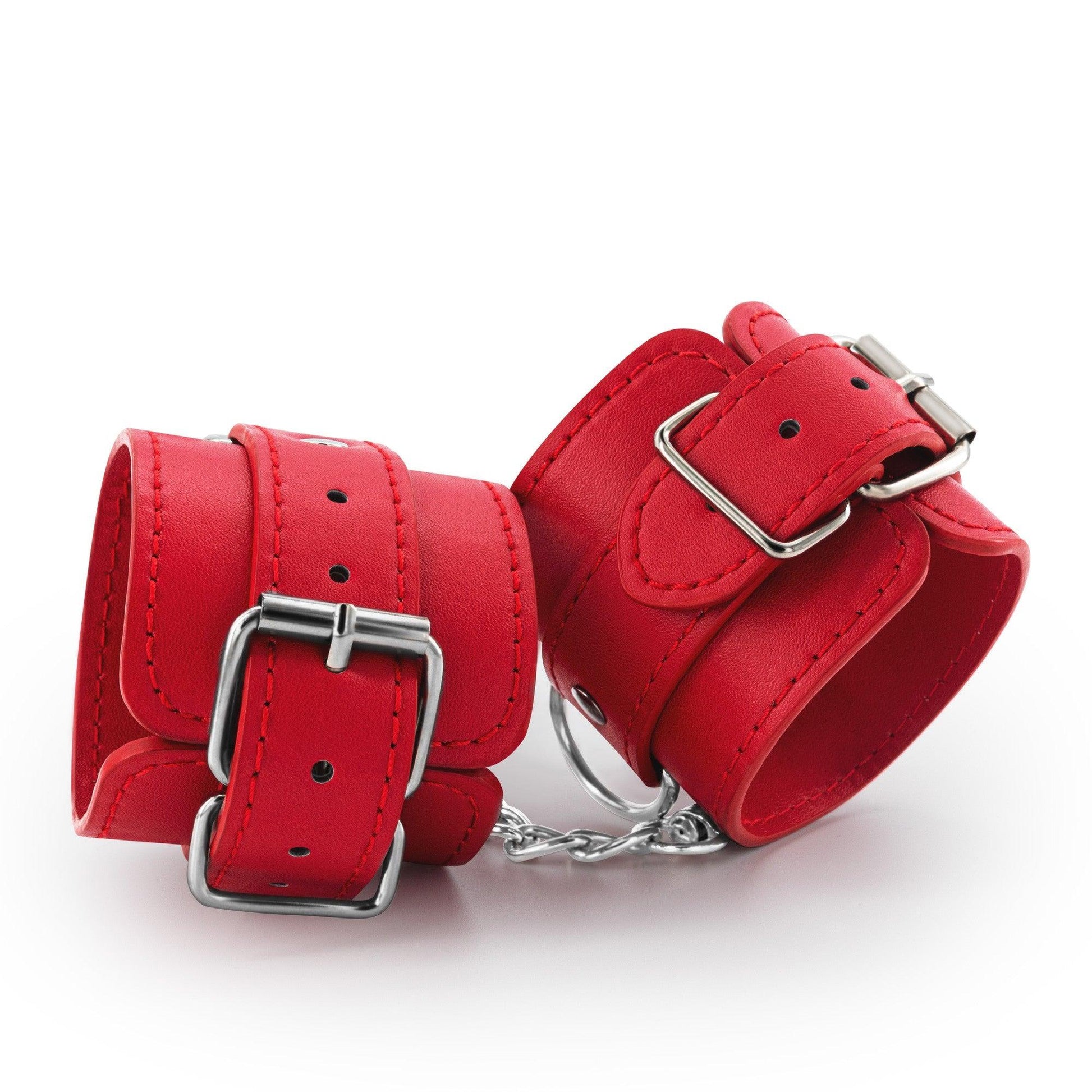 Catuse BDSM din Piele Ecologica "Bondage Love", Eleganta si Control in Momentele Intime, Crushious, Rosu - Amoroso