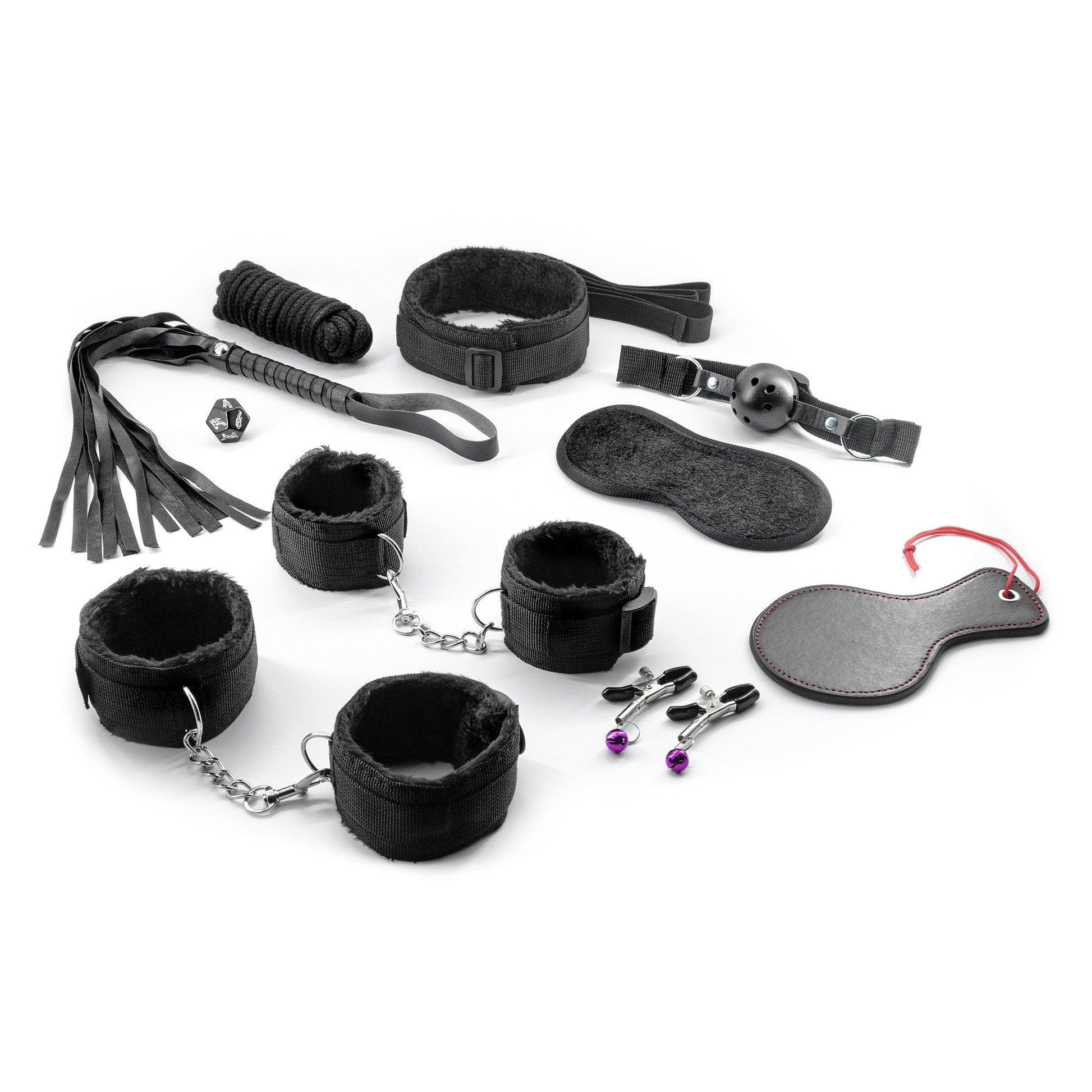 Kit Bondage 11 Piese Master Commander, pentru Aventuri BDSM Complete, Crushious, Negru - Amoroso