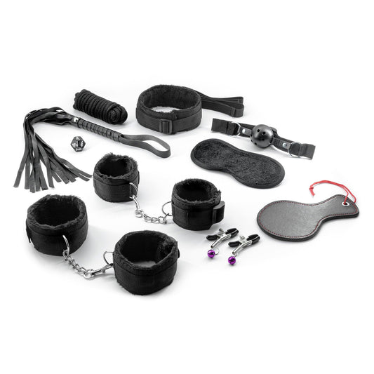 Kit Bondage 11 Piese Master Commander, pentru Aventuri BDSM Complete, Crushious, Negru - Amoroso