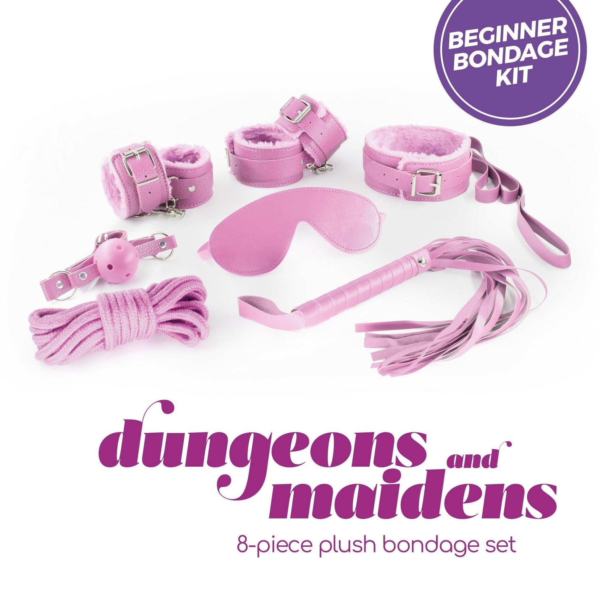 Kit Bondage 8 Piese Dungeons & Maidens, pentru Aventuri BDSM Complete, Crushious, Roz - Amoroso