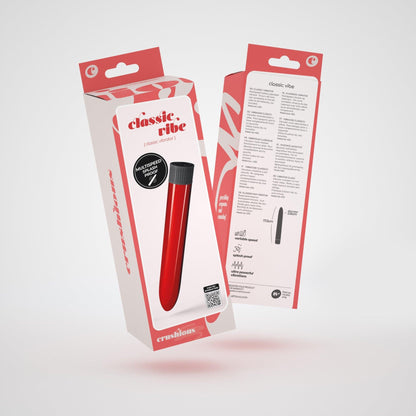 Vibrator Clasic, Vibratii Puternice si Design Elegant, Crushious Classic Vibe, Rosu Metalic - Amoroso