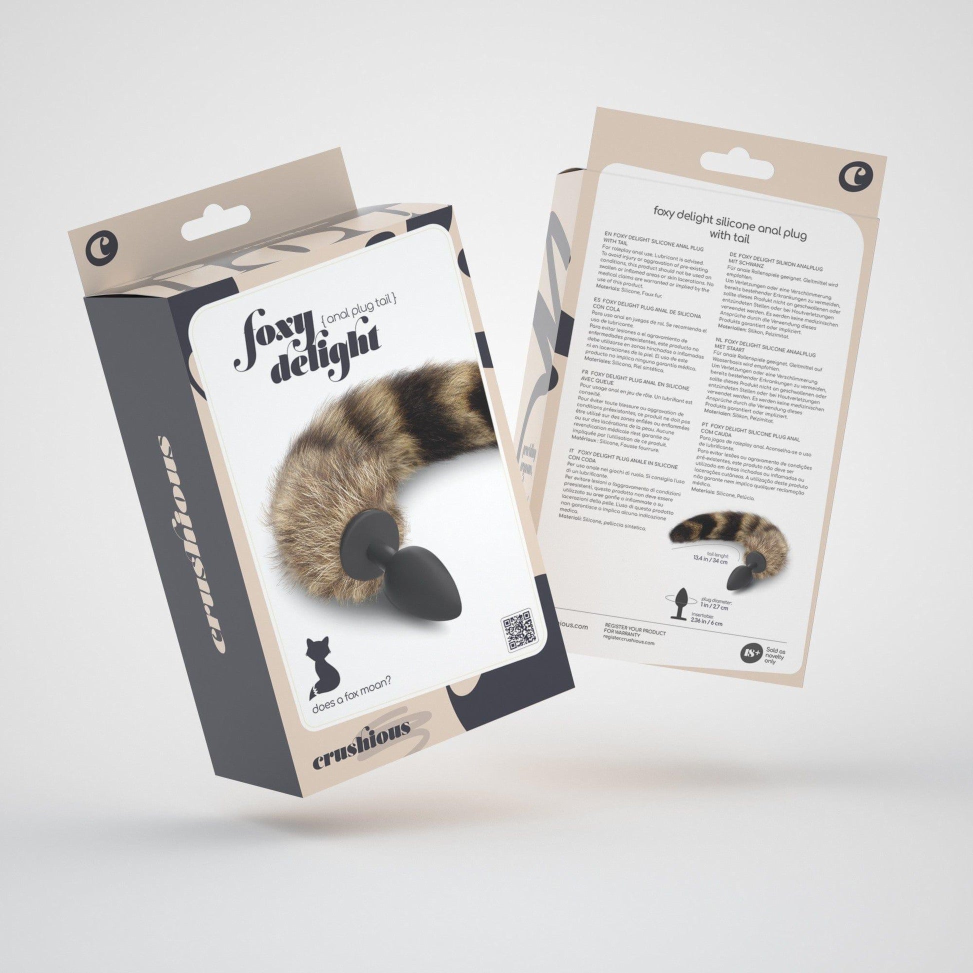 Dop Anal cu Coada Foxy Delight din Silicon, Placere Senzuala si Eleganta in Jocurile de Rol, Negru - Amoroso