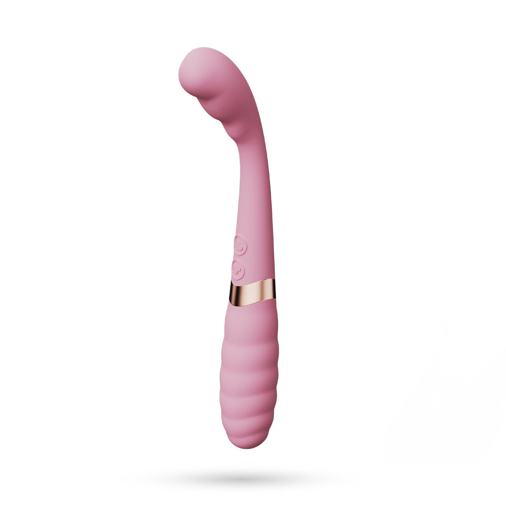 Vibrator Dual-End Flexibil, Stimulare G-Spot si Clitoridiana, Crushious Pixie, Roz/ Auriu - Amoroso