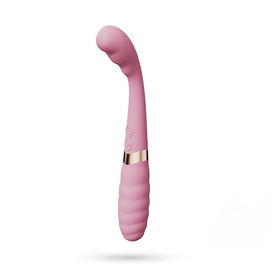 Vibrator Dual-End Flexibil, Stimulare G-Spot si Clitoridiana, Crushious Pixie, Roz/ Auriu - Amoroso